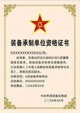 装备承制单位资格审查 - 军工认证服务产品图